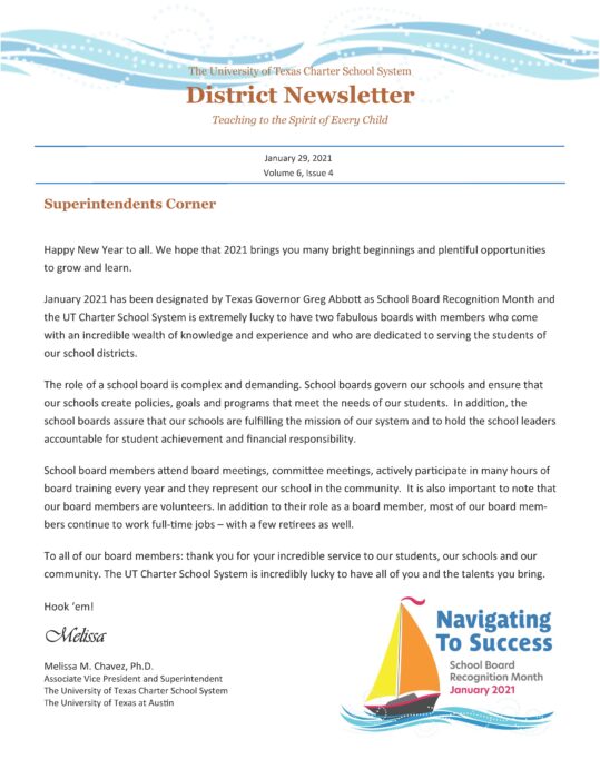 January Newsletter Page 1