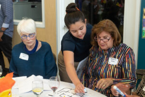 Student Samantha with Jeanne Klein and Marina Walne