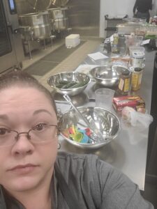 Chef Kim's prep station for her tomato basil soup.