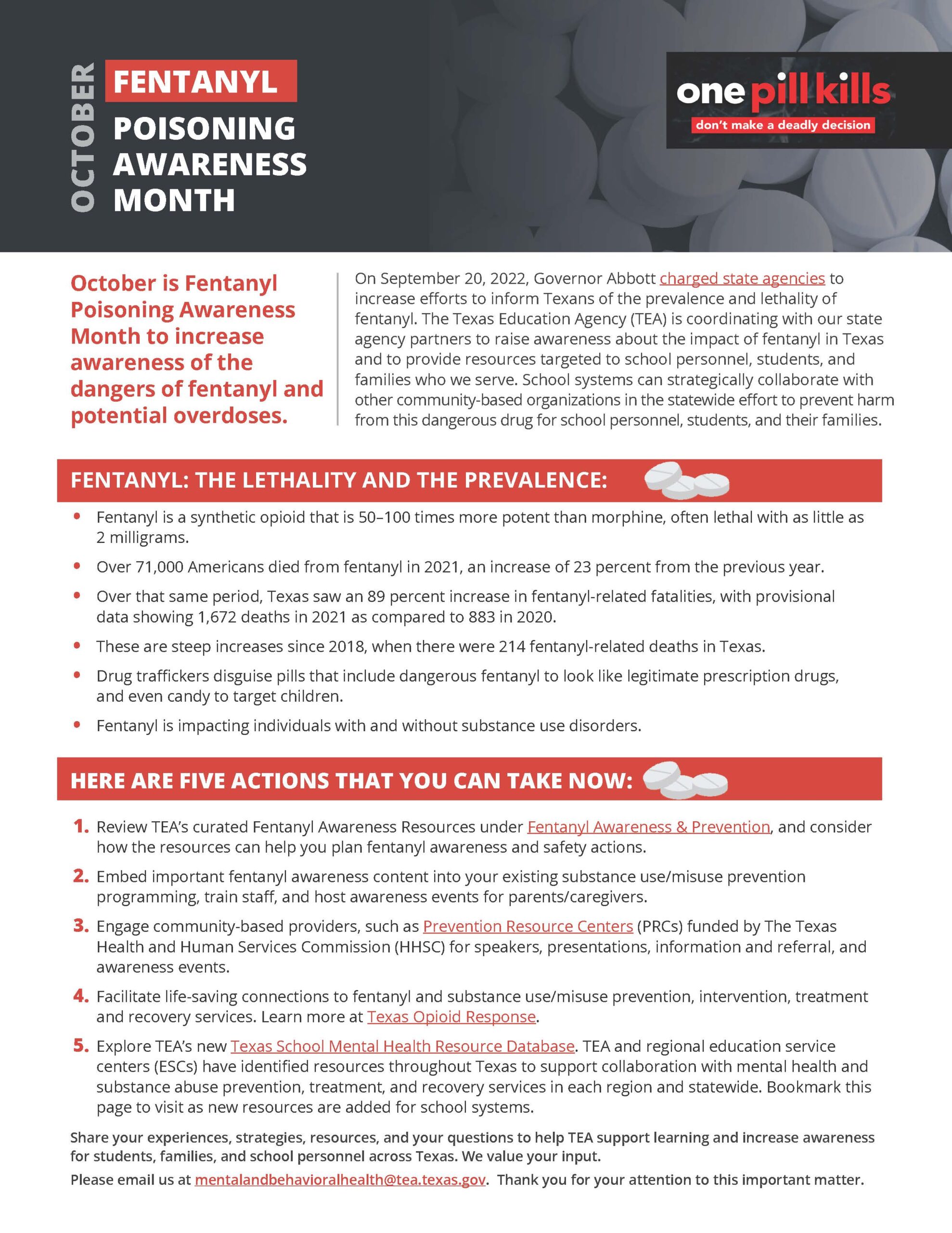 Poster outlining what fentanyl is and how to combat its abuse