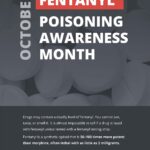 Dark poster stating that October is Fentanyl awareness month