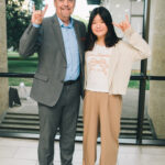 College of Education Dean Charles Martinez with senior Christina Kim