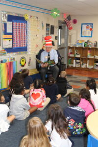 Ronnie Volkening reading to students